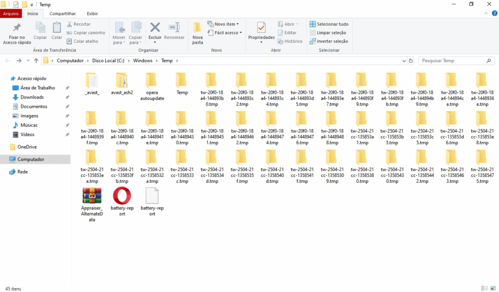 limpar arquivos temporários windows