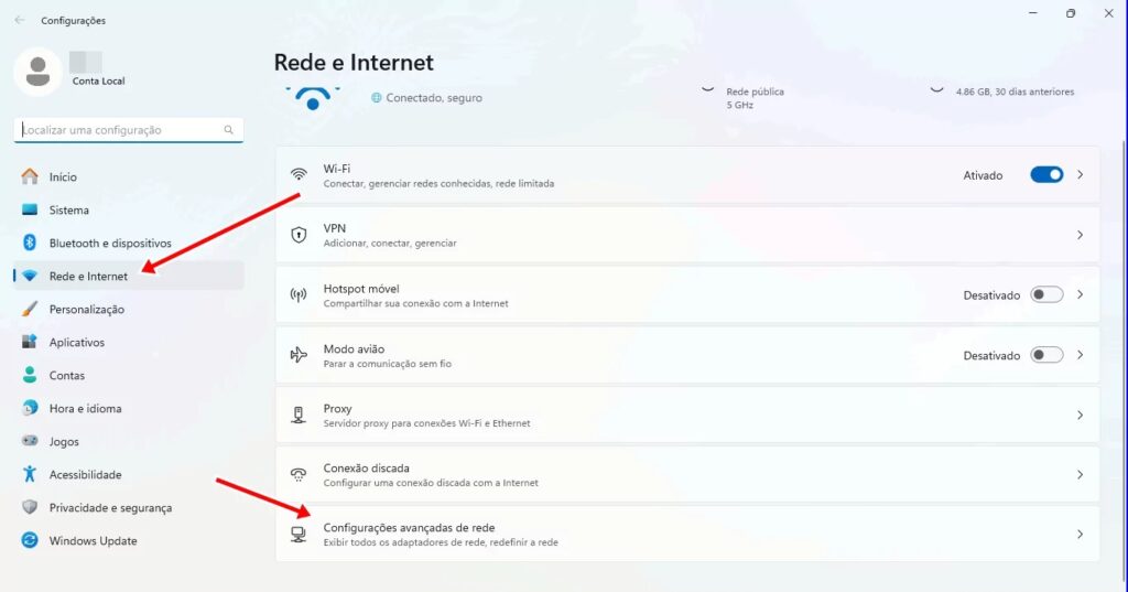 notebook não conecta ao wi fi