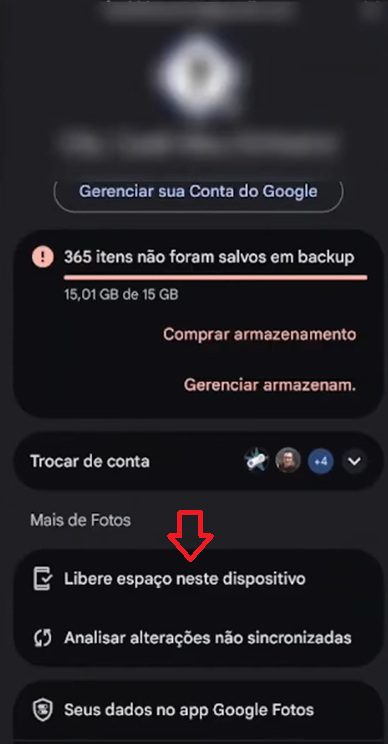 armazenamento cheio celular