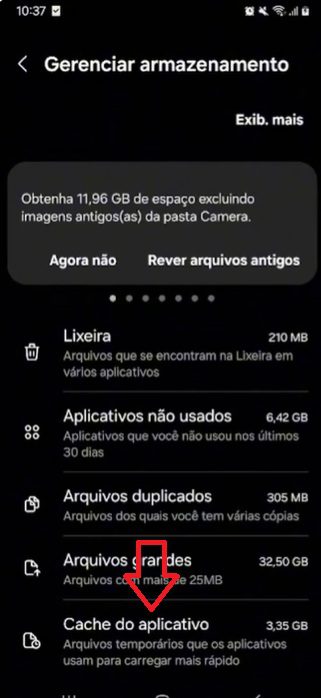 celular travando falta de espaço