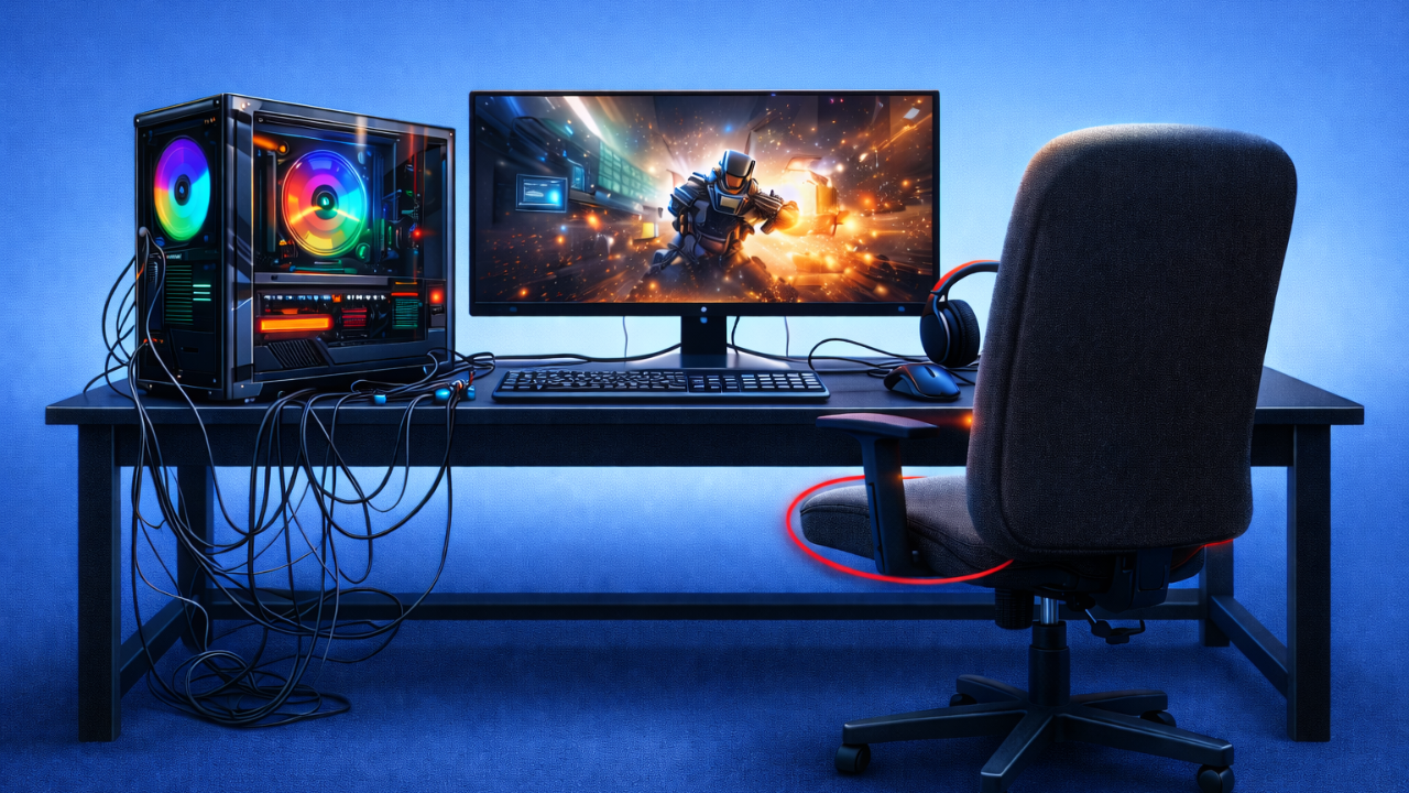 erros ao montar setup gamer