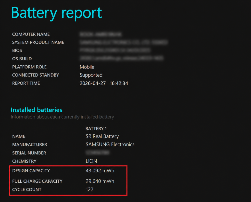 Como testar saúde da bateria do notebook no Windows