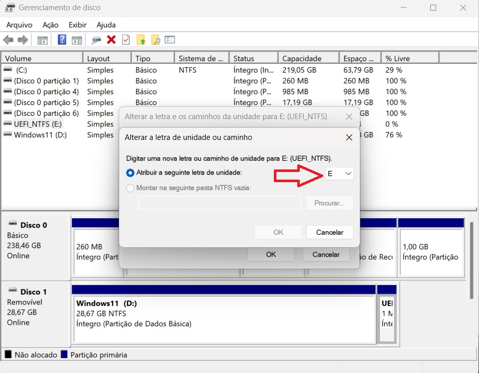 Como mudar letra do pendrive no Windows quando não aparece