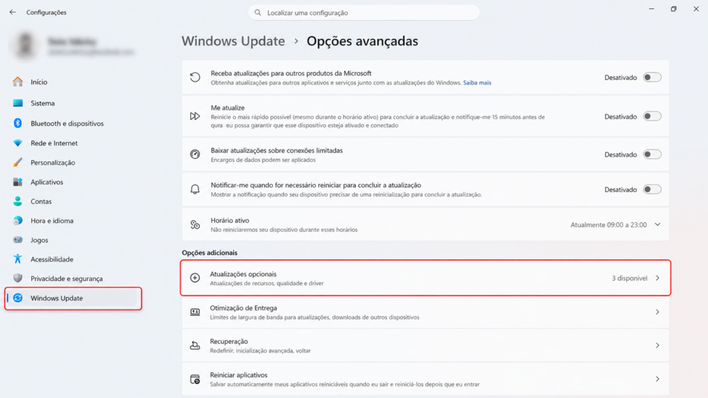 como atualizar drivers pelo Windows Update no Windows 10 e 11 passo a passo