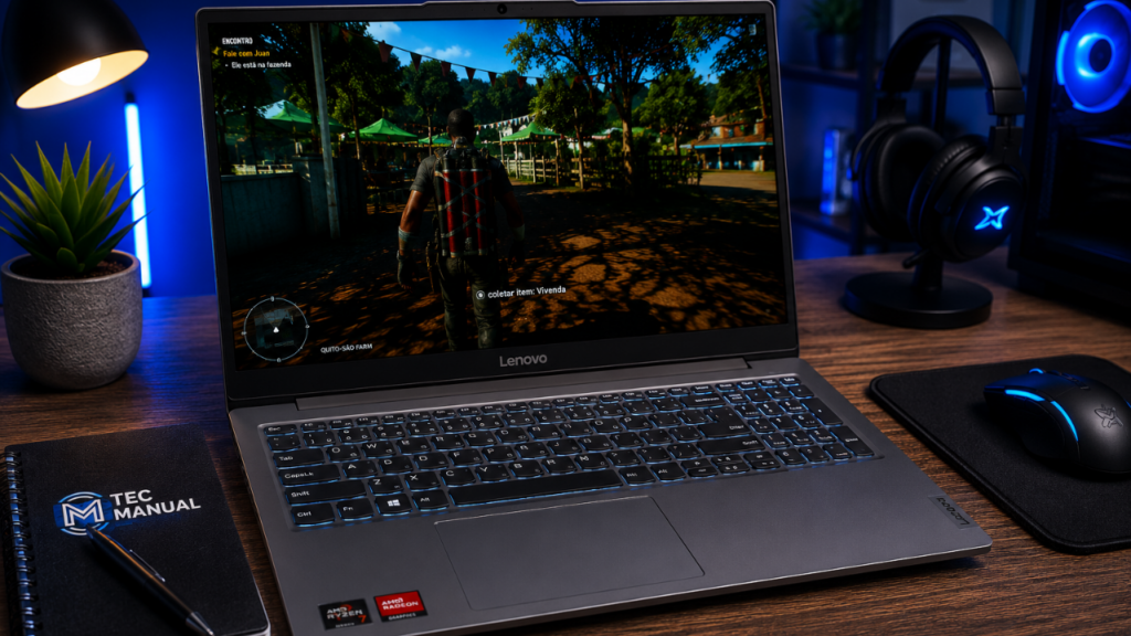 Lenovo IdeaPad Slim 3 com Ryzen 7 7735HS em review de jogos, edição e multitarefa