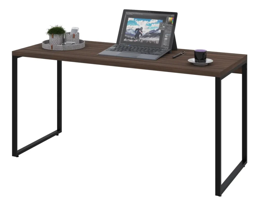 Mesa para setup 150cm com espaço amplo para dois monitores e melhor organização