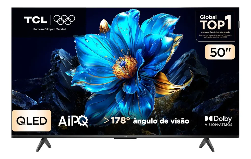 Smart TV TCL P7K 4K com Google TV e painel LED
