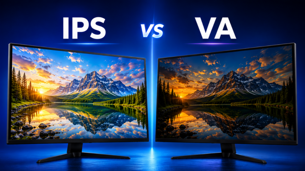 Comparação entre monitor com painel IPS e monitor com painel VA