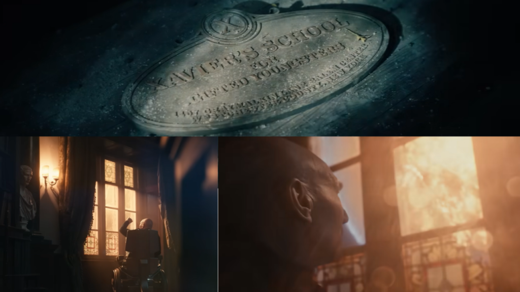 Cena da Escola Xavier em Vingadores: Doutor Destino