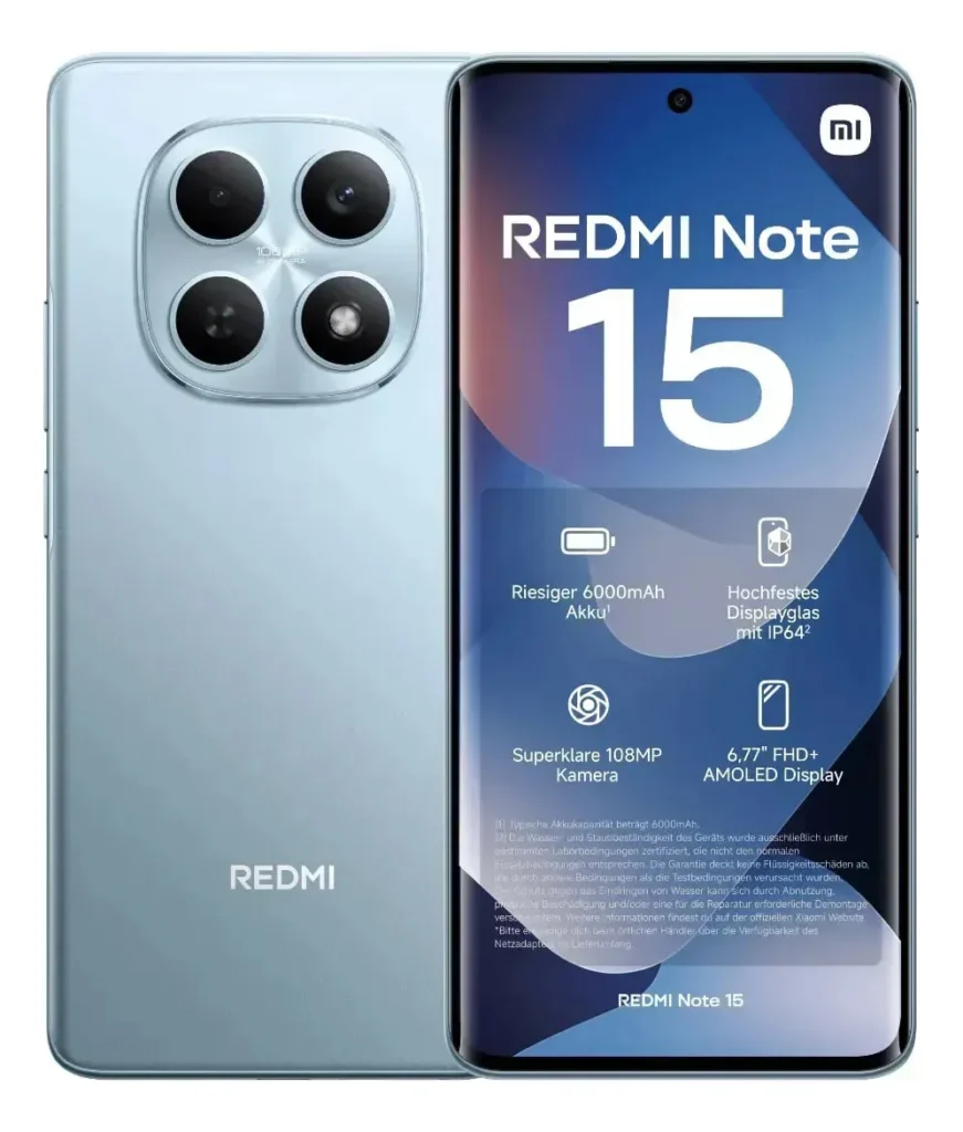 Redmi Note 15 4G com tela AMOLED de 120 Hz e bateria de 6000 mAh